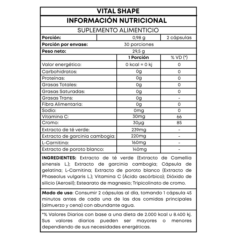Vital Shape® | Suplemento Para Bajar De Peso