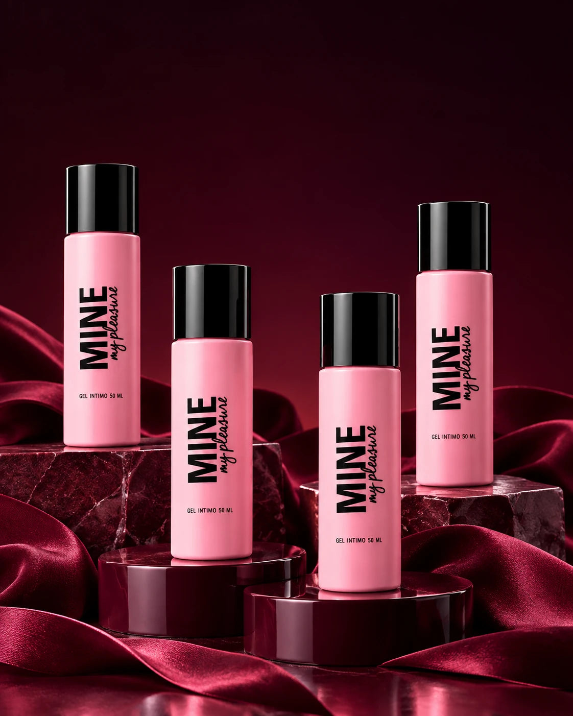 Composición de campaña con cuatro frascos MINE de 50 ml